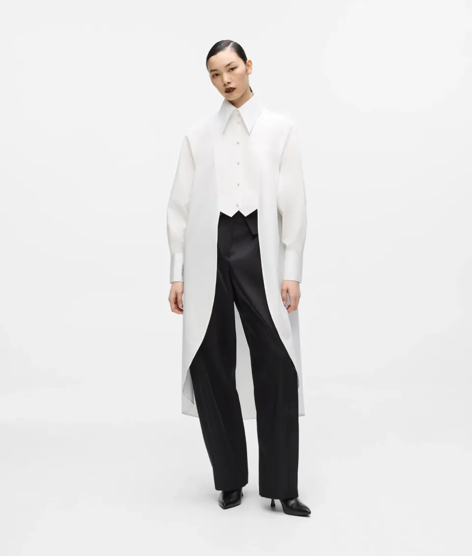 Karl Lagerfeld KL Studio Layered Langhemd Bio-Baumwolle
