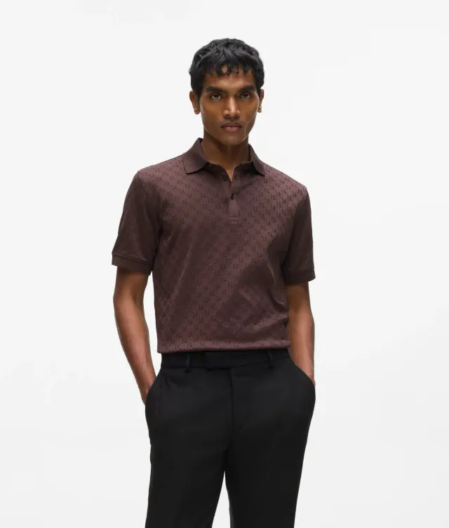 Karl Lagerfeld Monogram Poloshirt Jacquard Herren