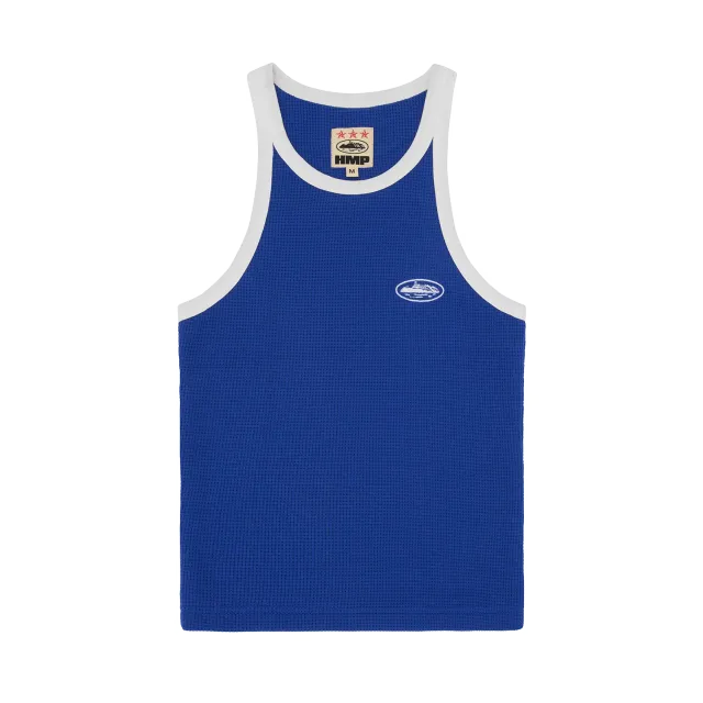 Corteiz Classic Tank Top Top Blau-Weiß Waffel