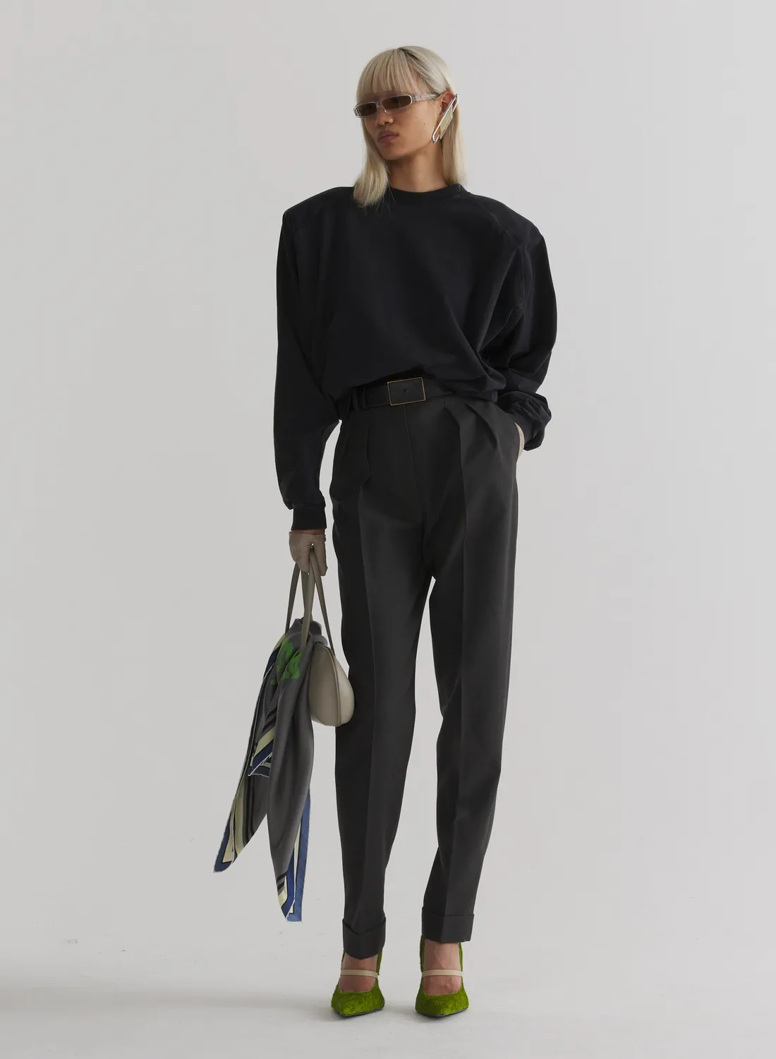 Mugler Bat Langarmshirt schwarz Oversized