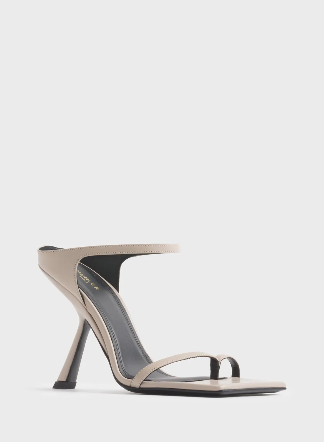 Mugler Thong Square Sandalen 105 taupe Leder