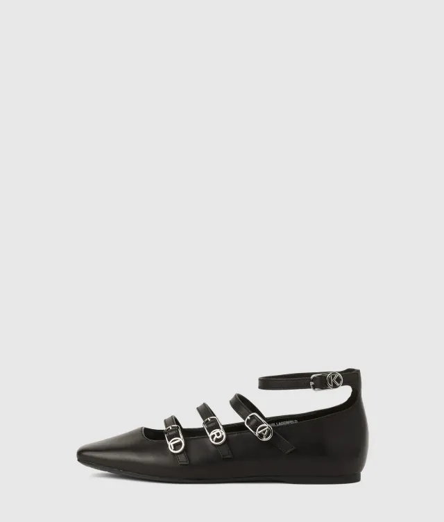 Karl Lagerfeld Konnie Riemen Ballerinas Leder