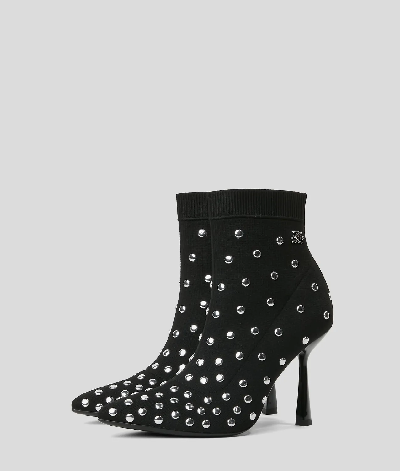 Karl Lagerfeld Pandara Knitted Studded Boots Stiletto