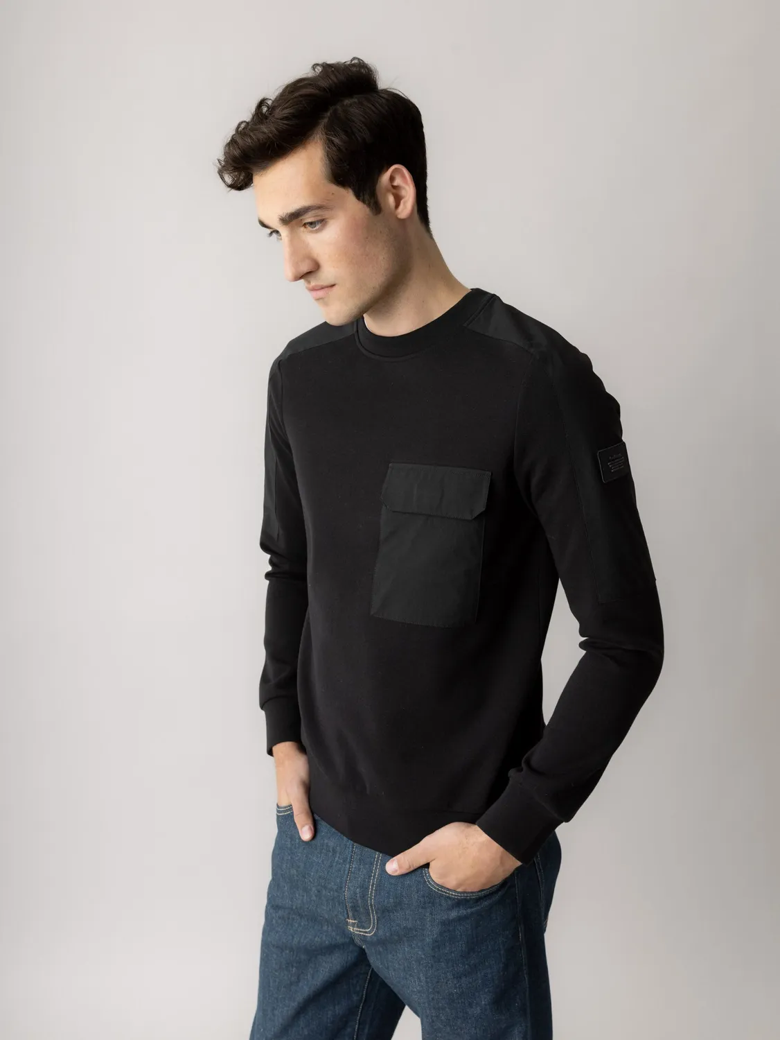 Mos Mosh MMGJayson City Sweatshirt Schwarz Regular Fit