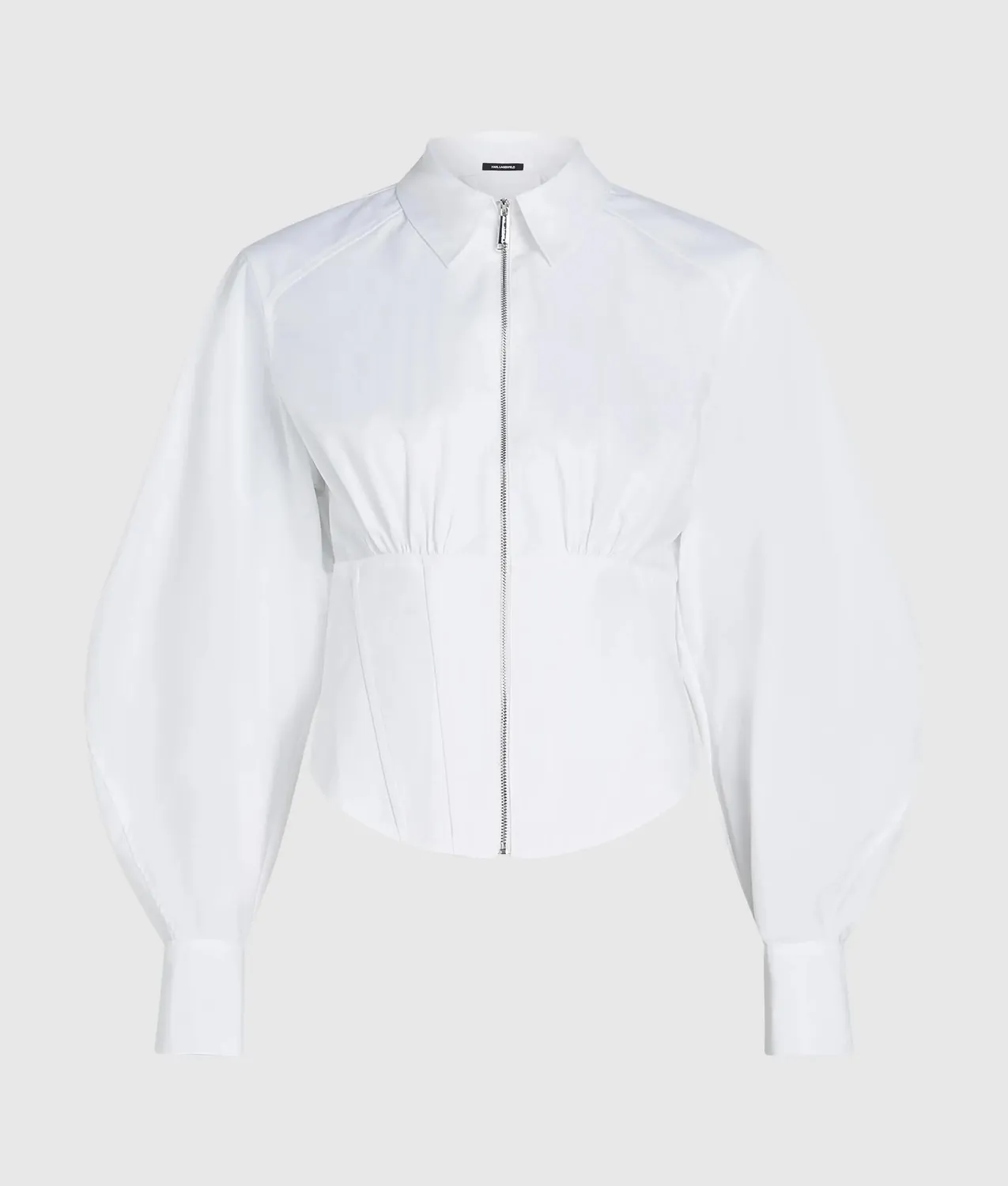 Karl Lagerfeld Corset Popeline Bluse Bio-Baumwolle