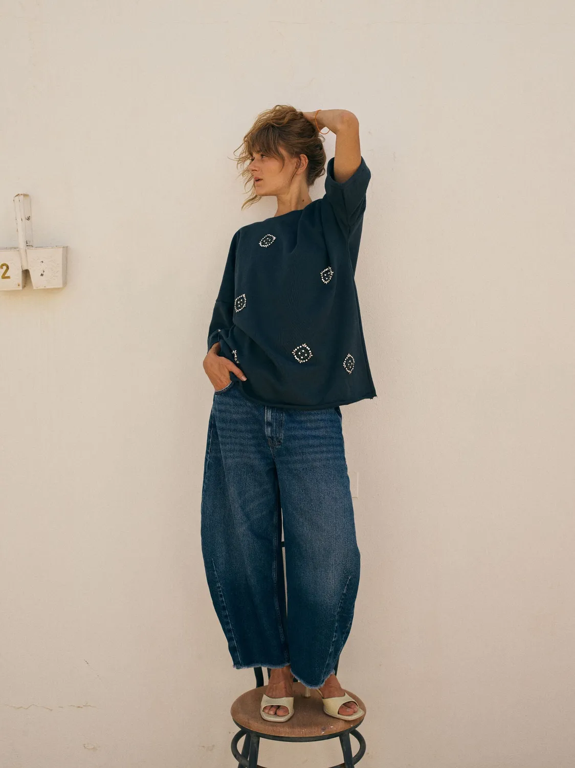 Mos Mosh MMHNifty Stone Sweatshirt Blueberry