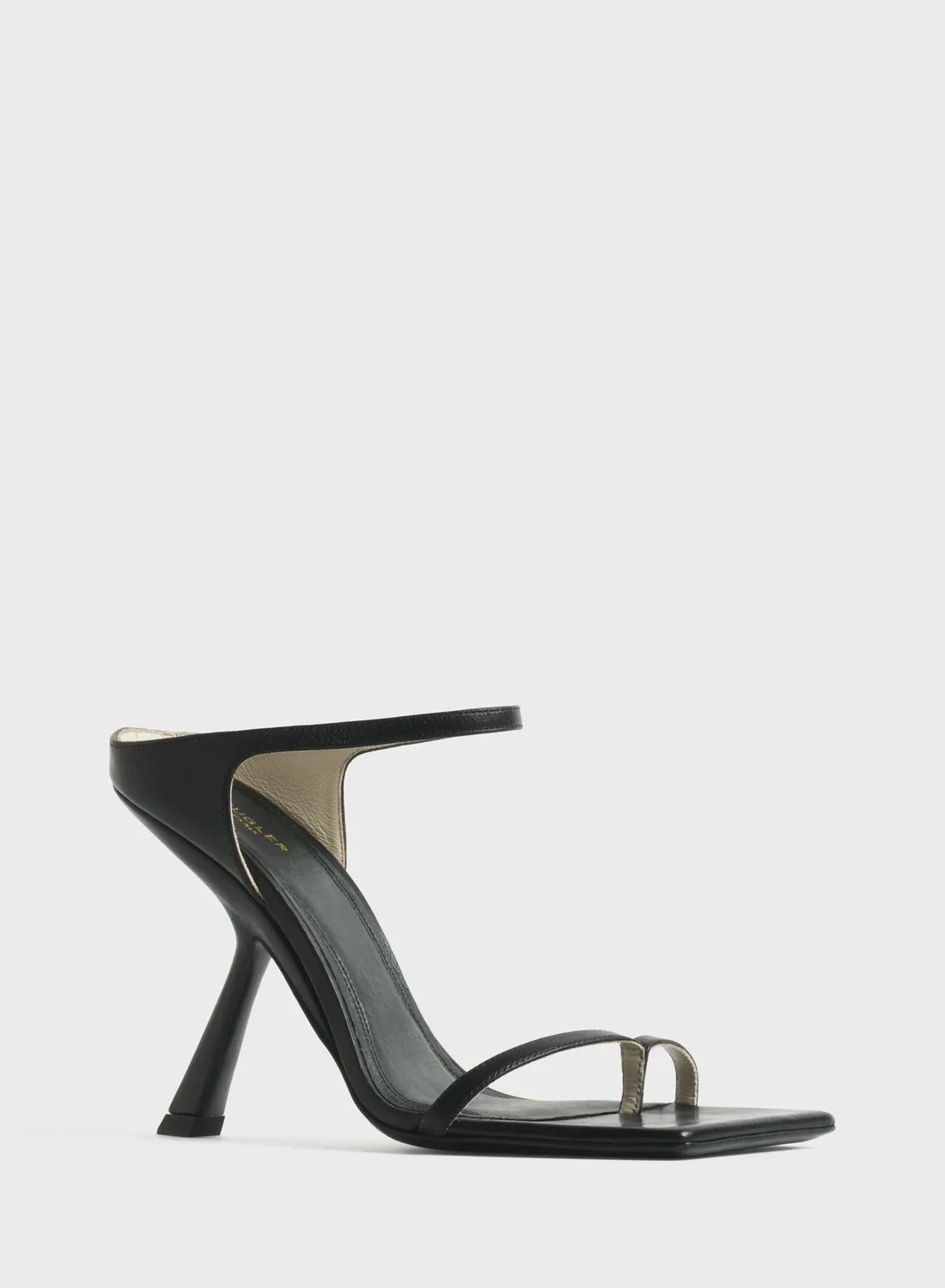 Mugler Square Sandals 105 Sandalen Schwarz Leder