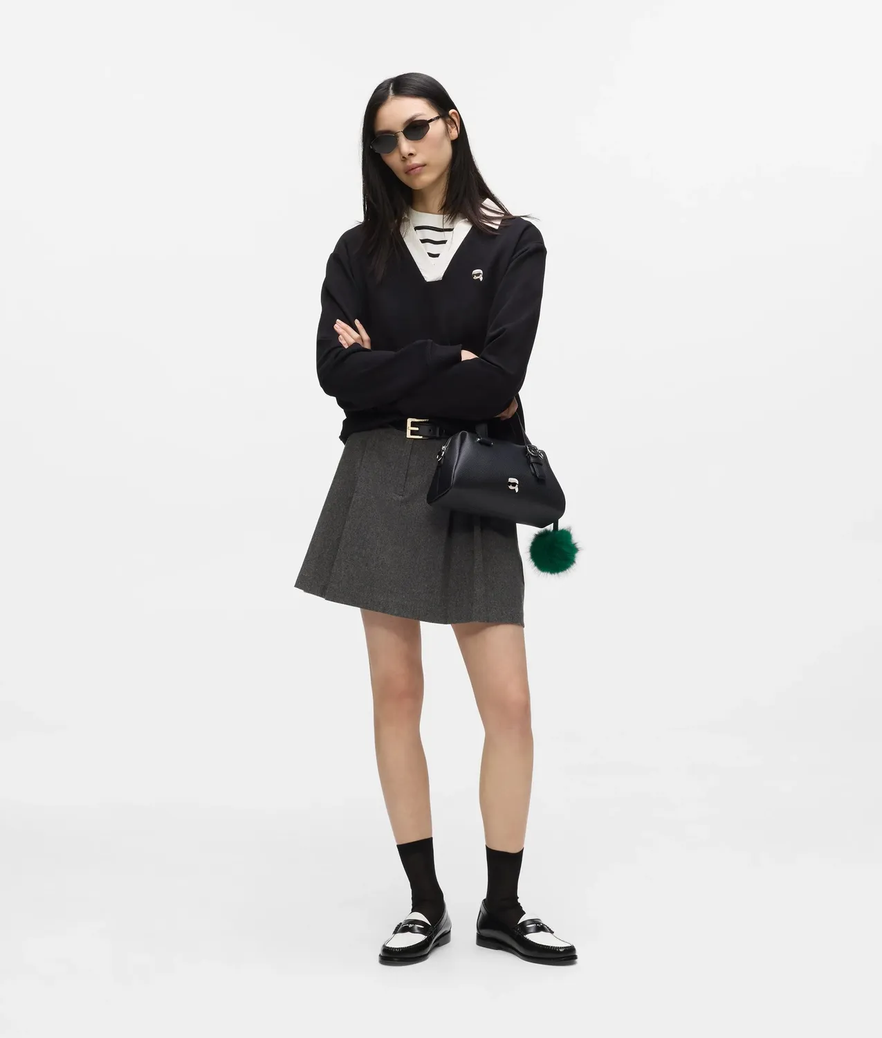 Karl Lagerfeld Ikon V-Neck Sweatshirt Pullover Stick