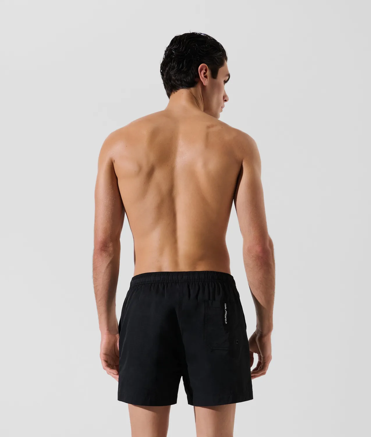 Karl Lagerfeld Logo Boardshorts Badeshorts kurz gestreift
