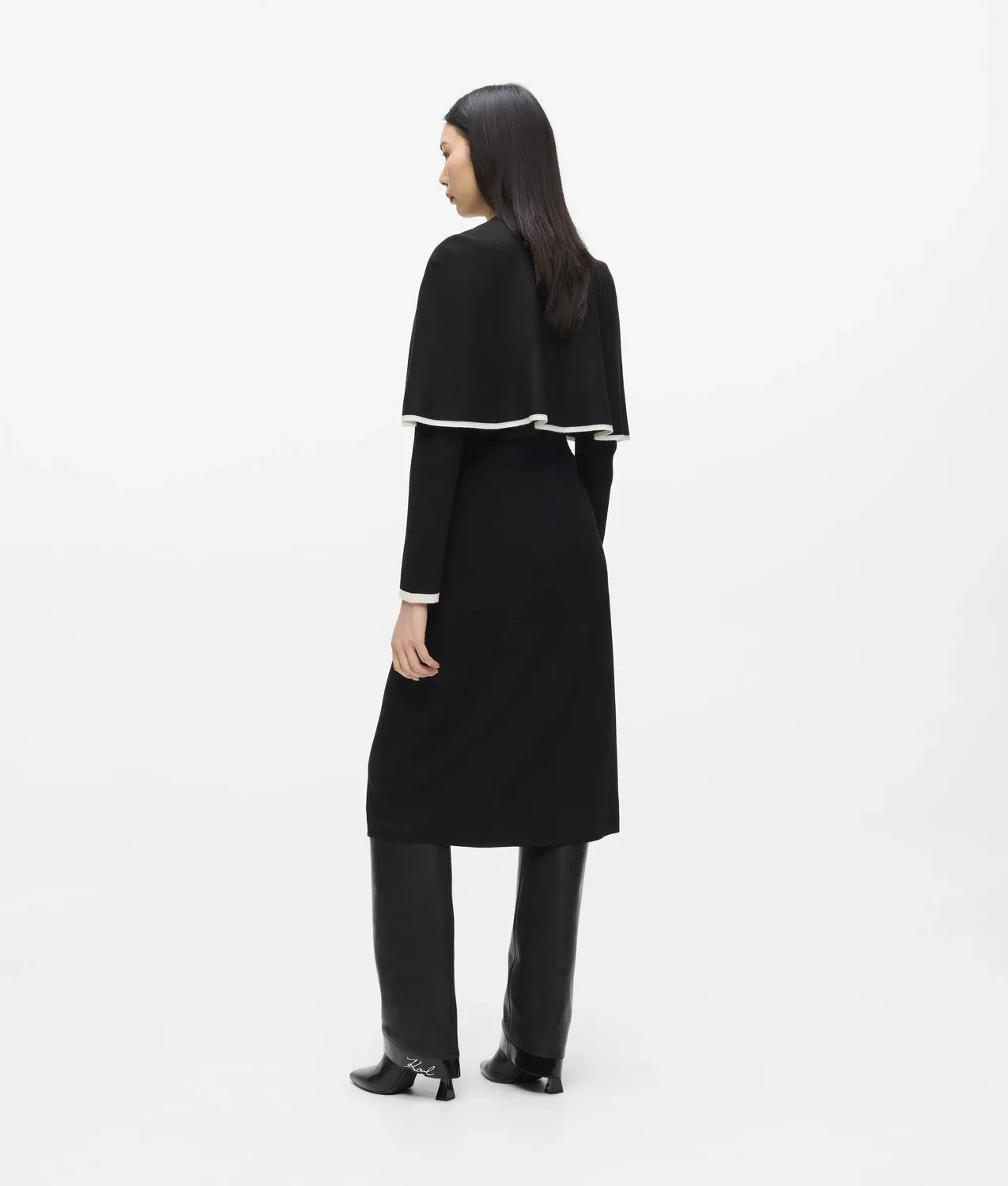 Karl Lagerfeld Transformable Cape Kleid Wolle