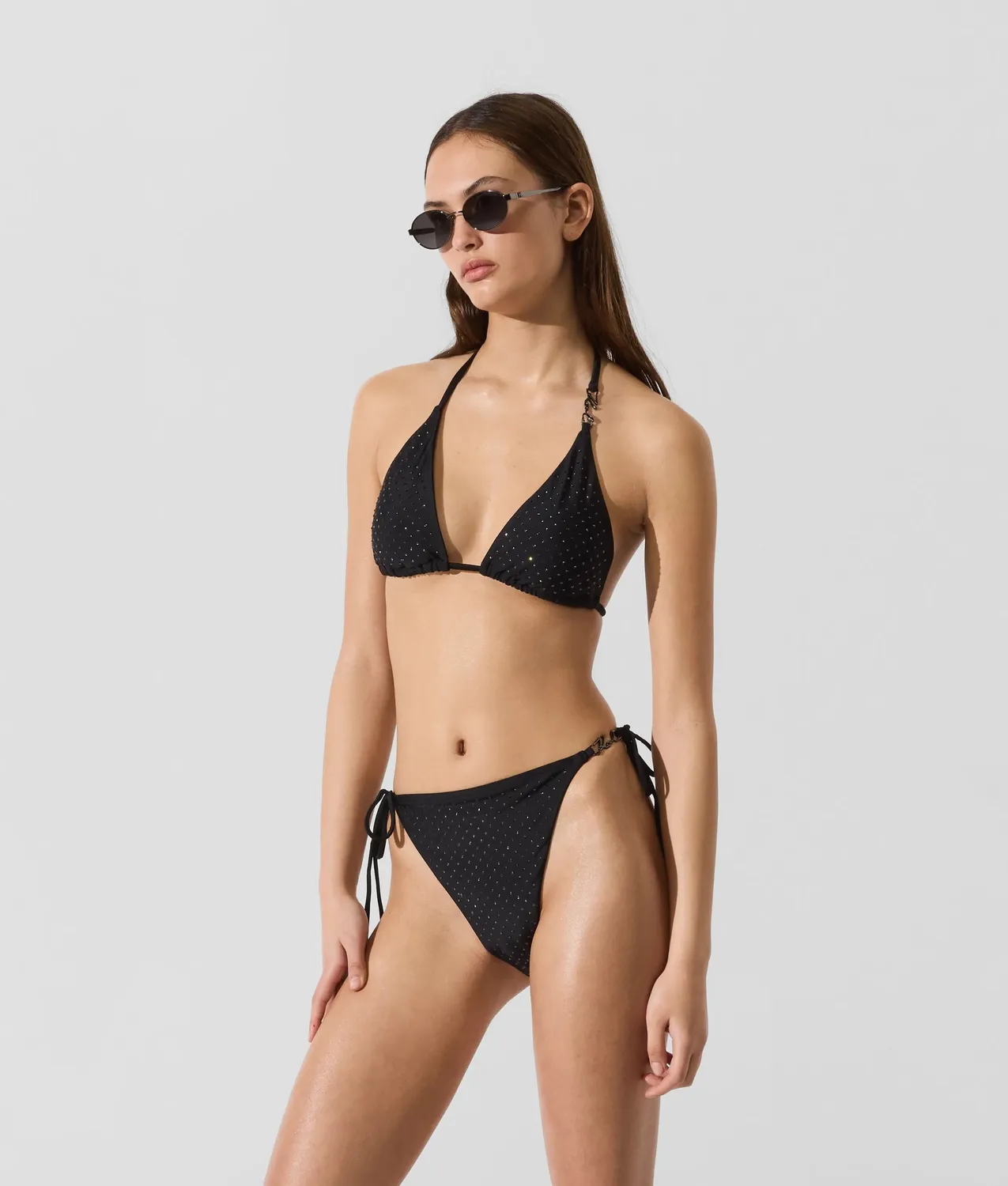 Karl Lagerfeld Rhinestone Cheeky Bikinihose Strass