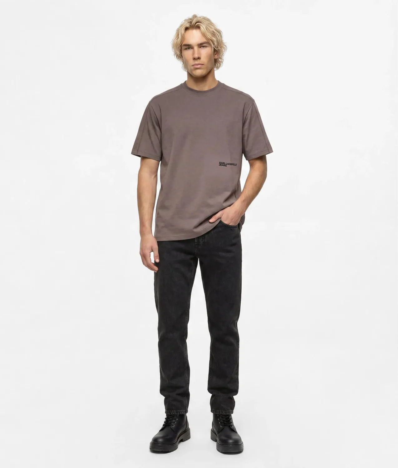 Karl Lagerfeld KL Jeans Relaxed T-Shirt Naht schwarz