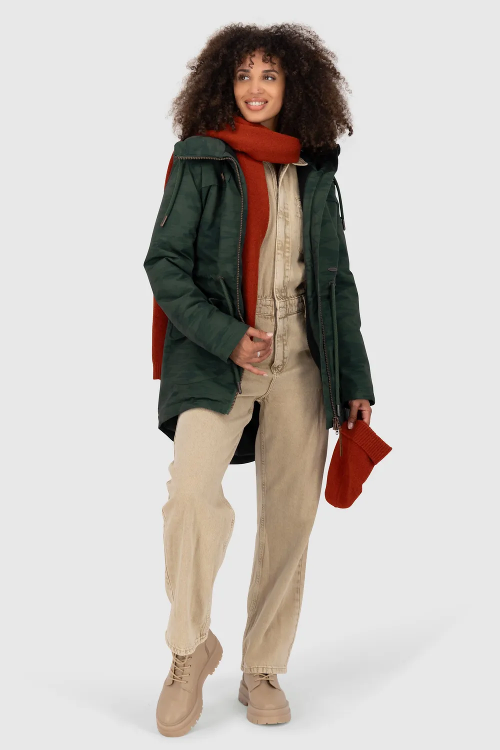 Alife & Kickin CharlotteAK B Parka Grün Winterparka lang