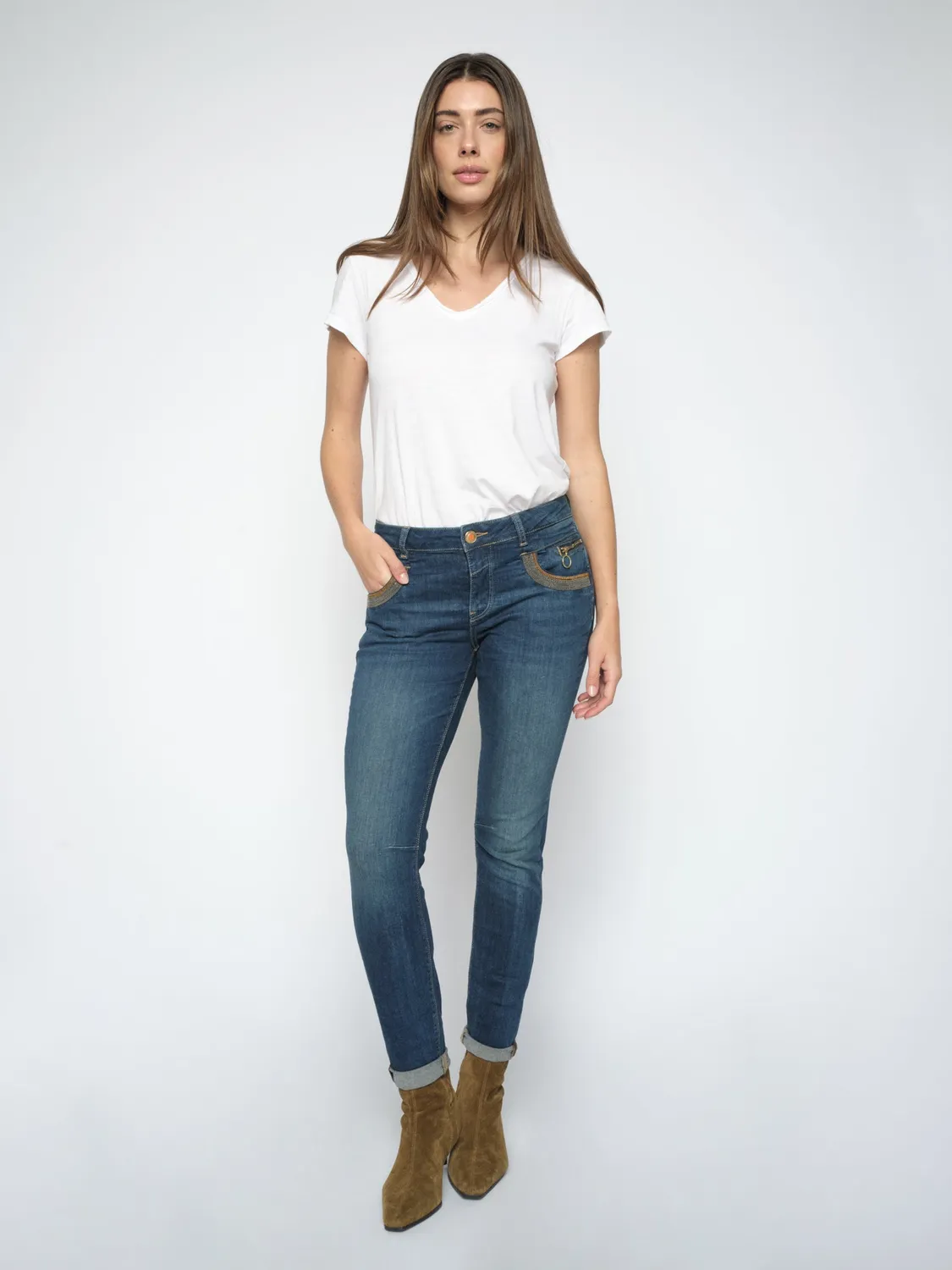 Mos Mosh Naomi Shade Blue Slim Jeans Blau
