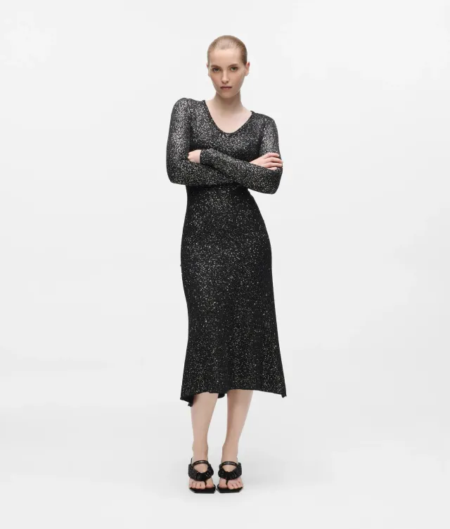 Karl Lagerfeld Sequin Knitted Kleid lang mit Pailletten