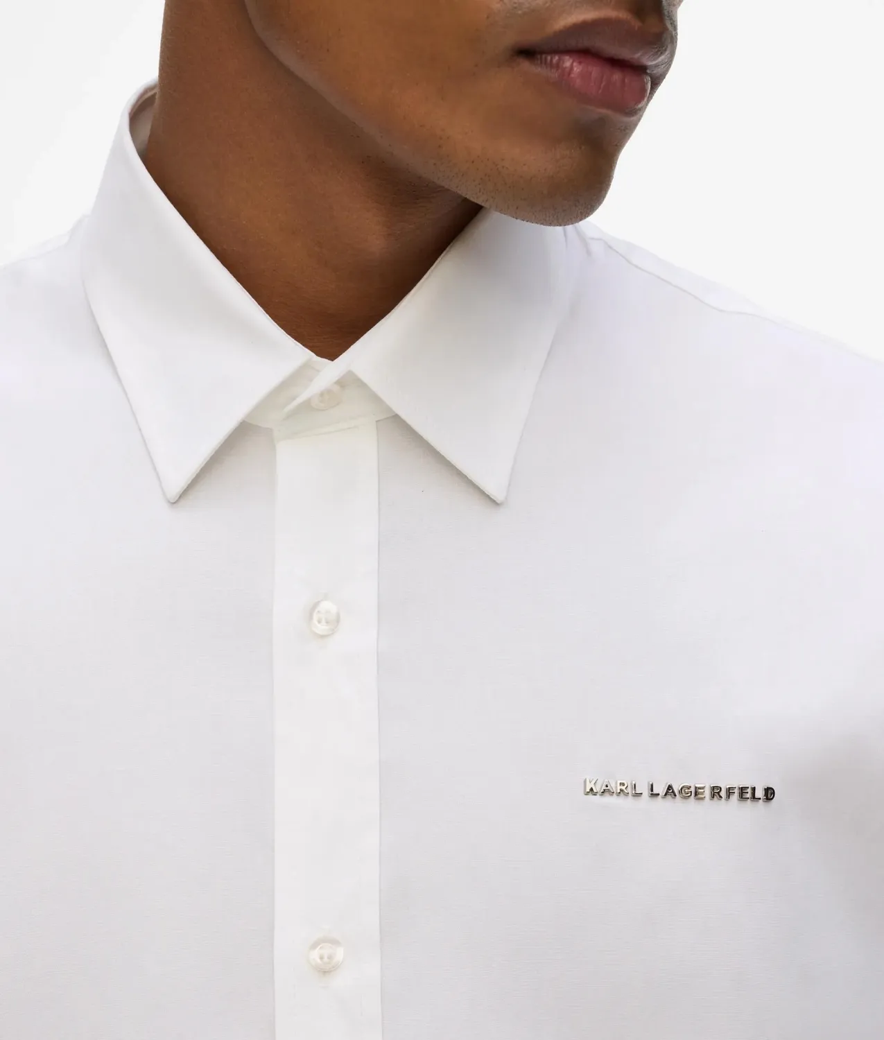 Karl Lagerfeld Metallic Logo Hemd Herren oversized
