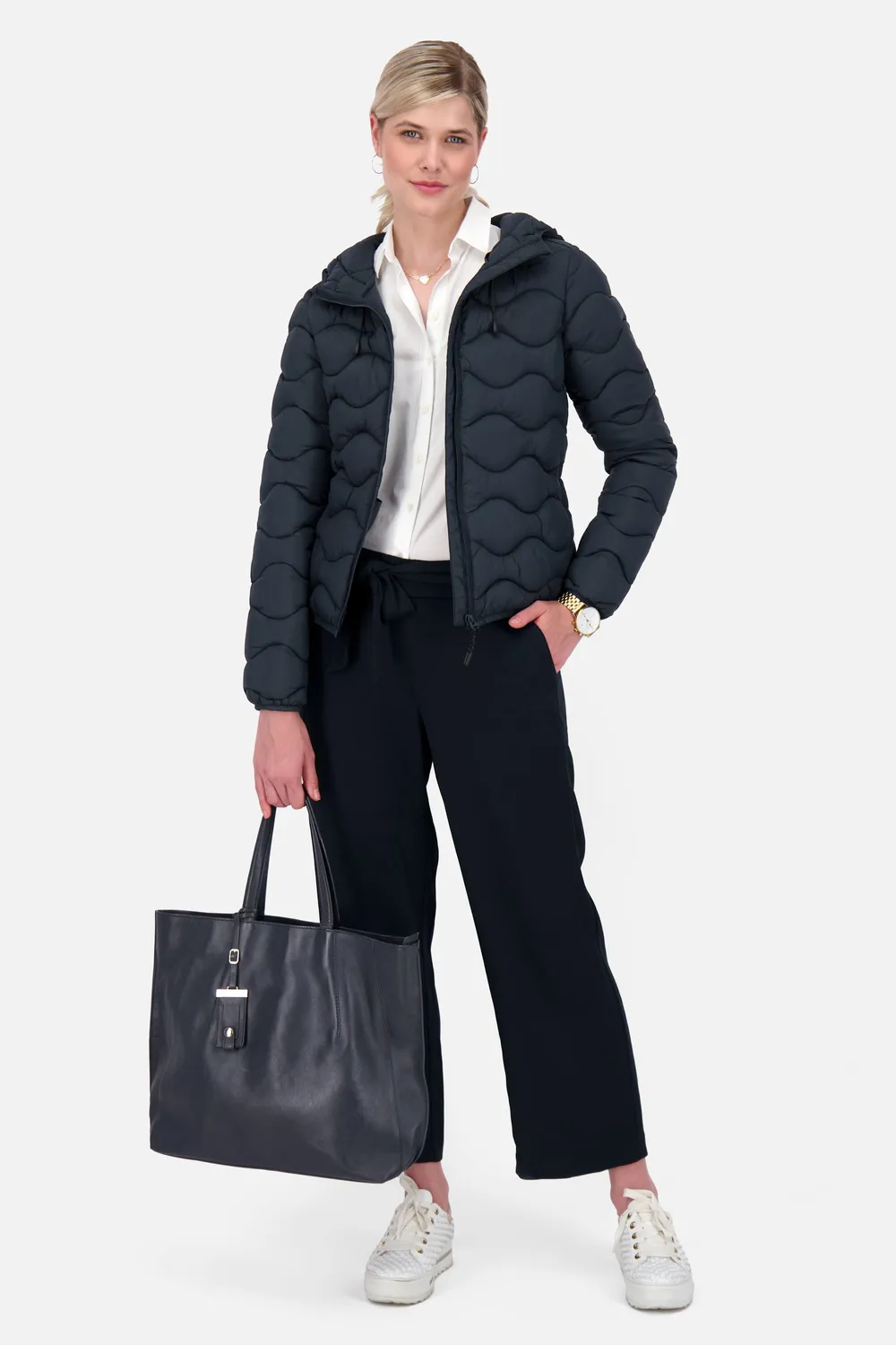 Alife & Kickin RoxanneAK A Pufferjacke Dunkelblau mit Kapuze