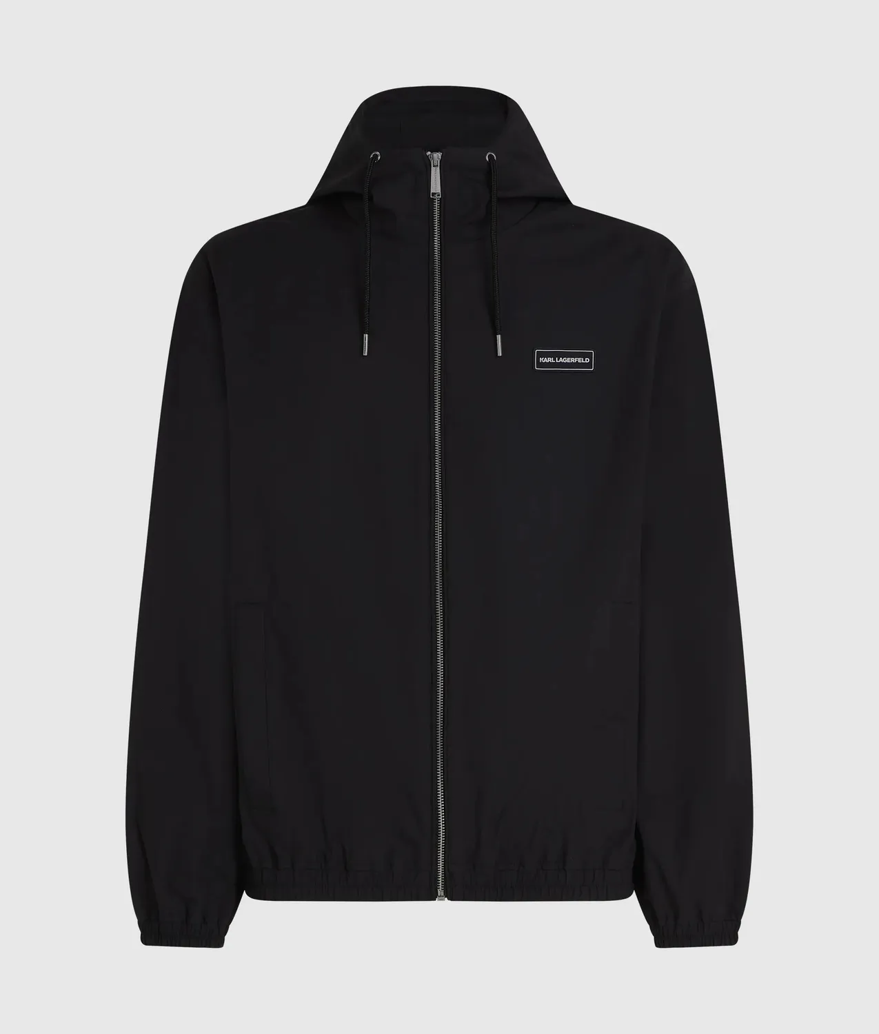 Karl Lagerfeld Hooded Logo Patch Zip-Jacke wasserabweisend