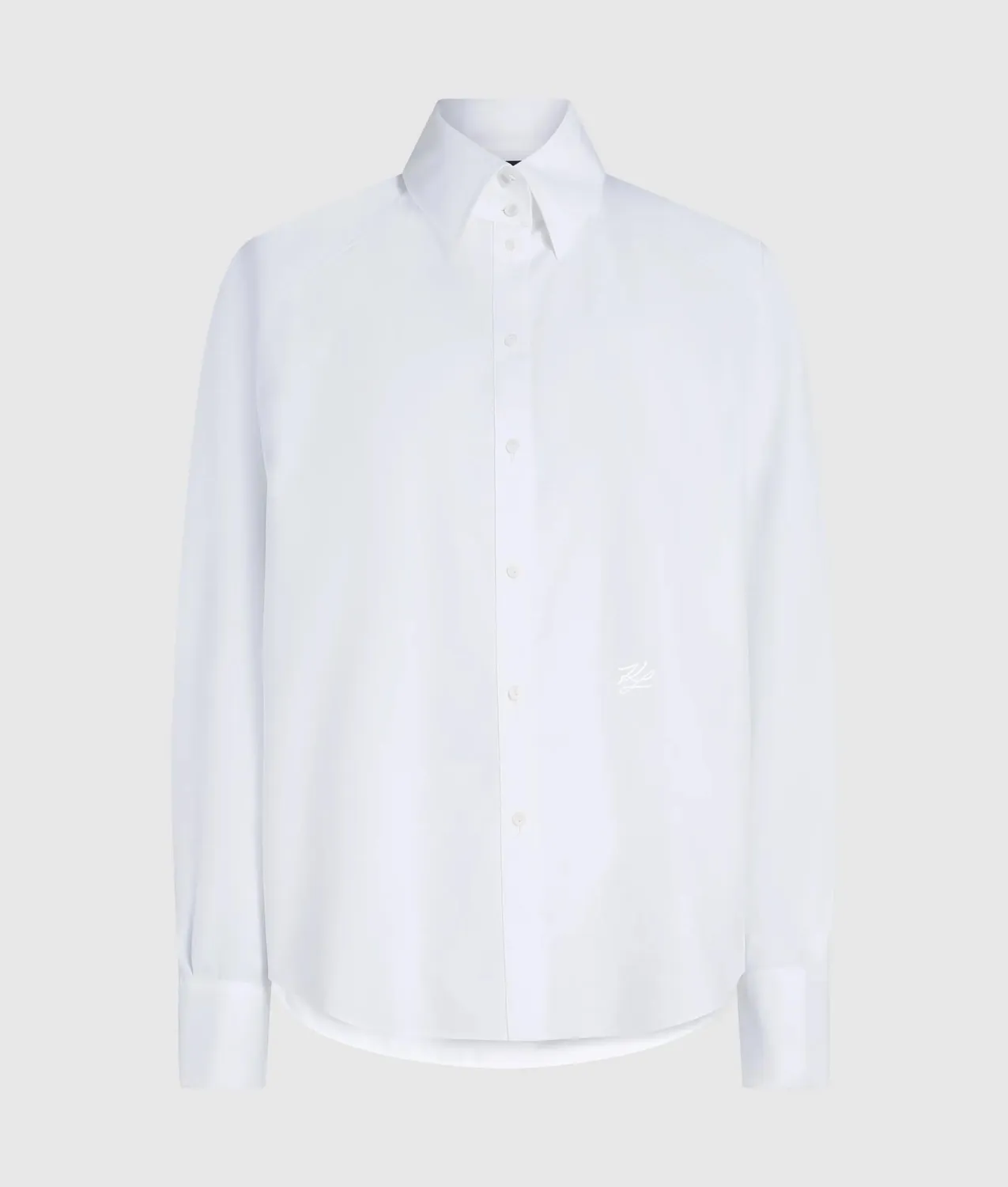 Karl Lagerfeld Karl Classics Shoulder Pad Poplin Bluse Stehkragen