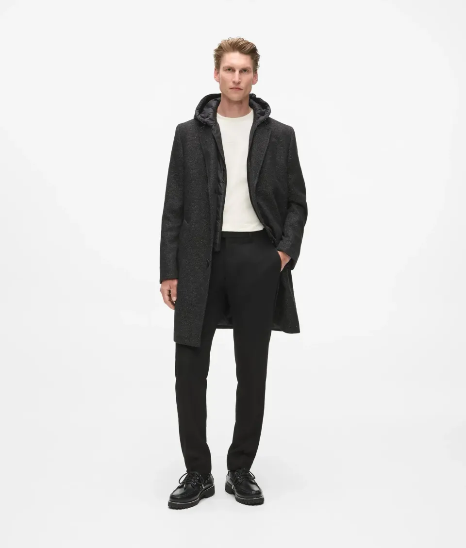 Karl Lagerfeld Transformer Wollmantel Kapuze Wollmix