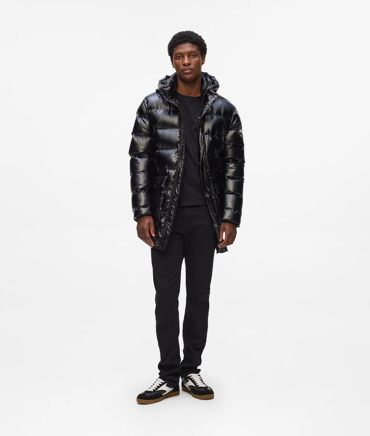 Karl Lagerfeld Puffer Jacke Kapuze glänzend