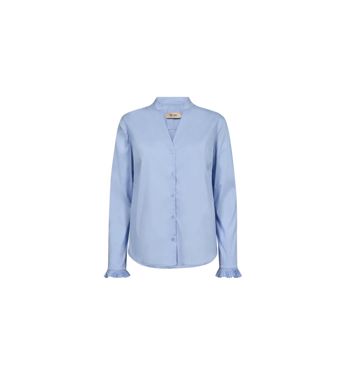 Mos Mosh MMHassie Pleat Shirt Bluse Blissful Blue fitted
