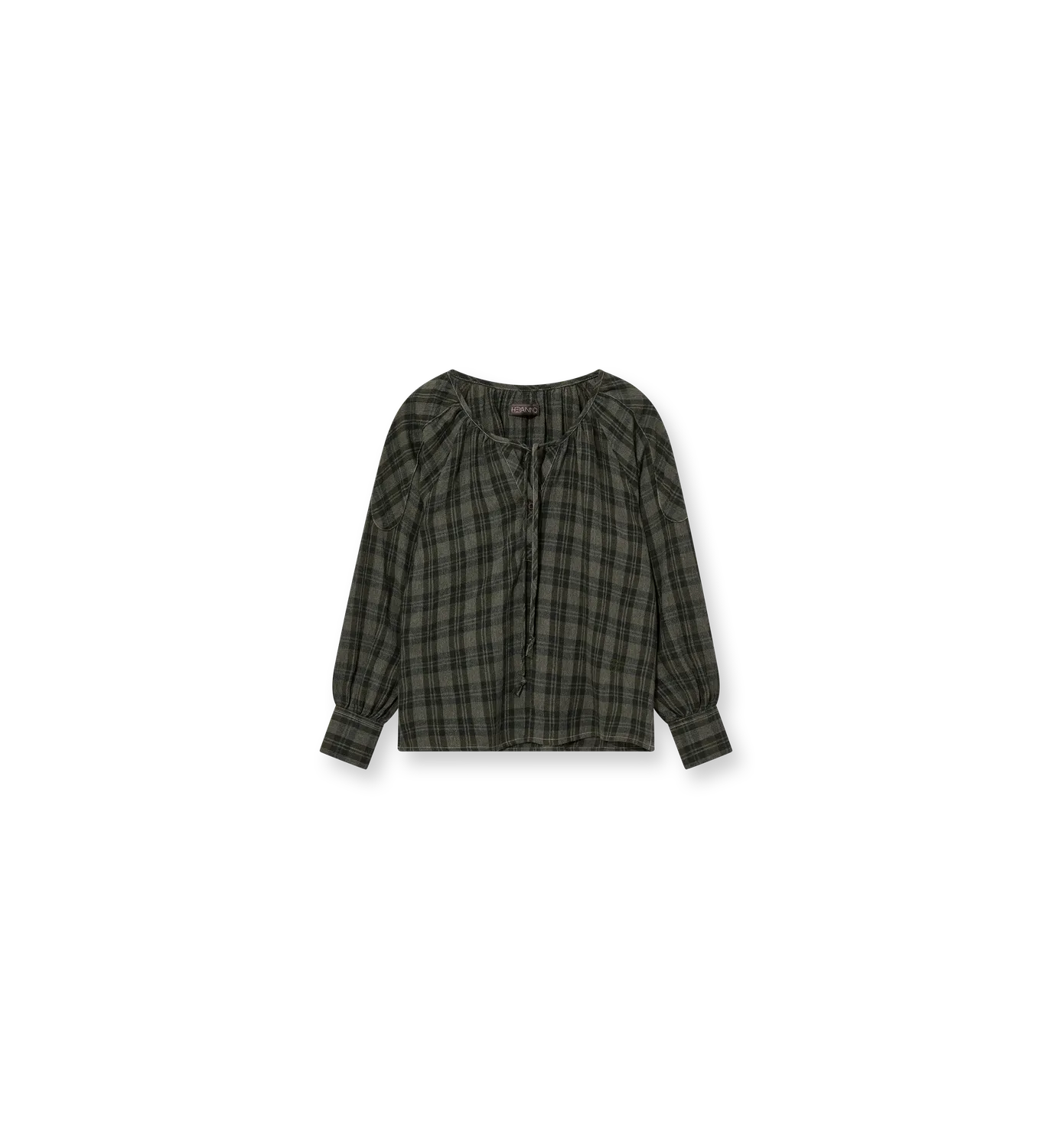 Mos Mosh MMHChe Check Bluse Kombu Green Karo Relaxed