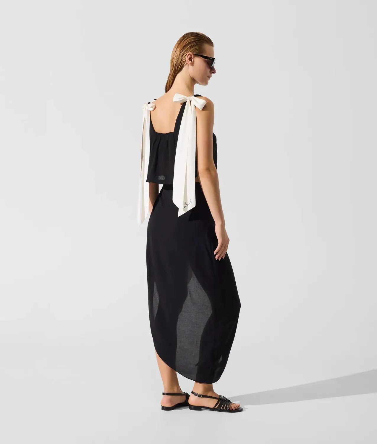 Karl Lagerfeld Signature Bow Pareo asymmetrisch