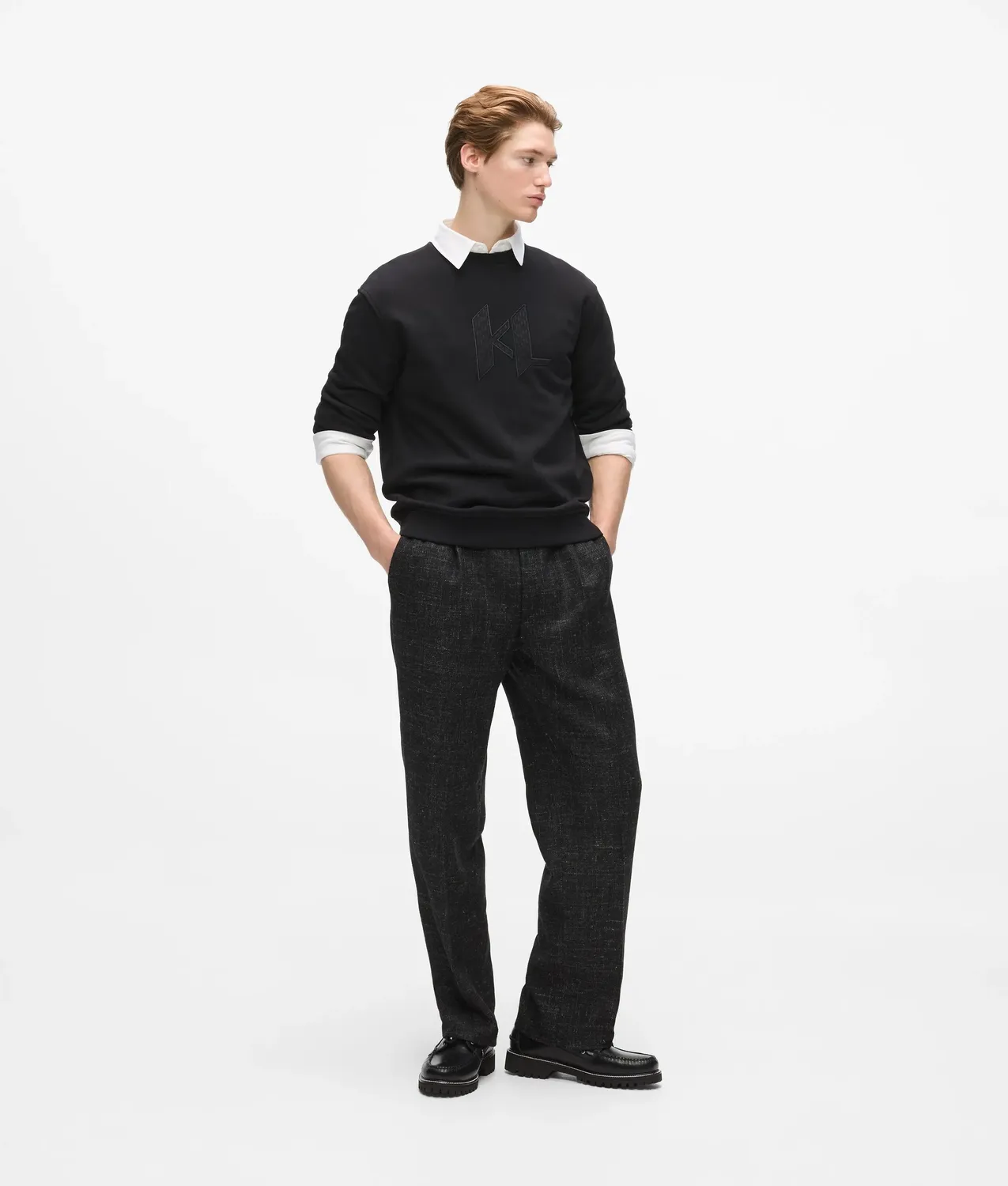 Karl Lagerfeld Monogram Sweatshirt Herren Rundhals