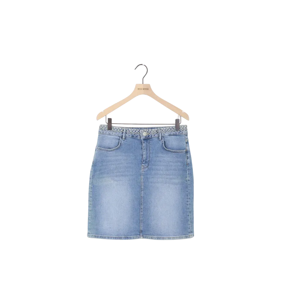 Mos Mosh MMVicky Olin Rock Blue Jeansrock Stickerei