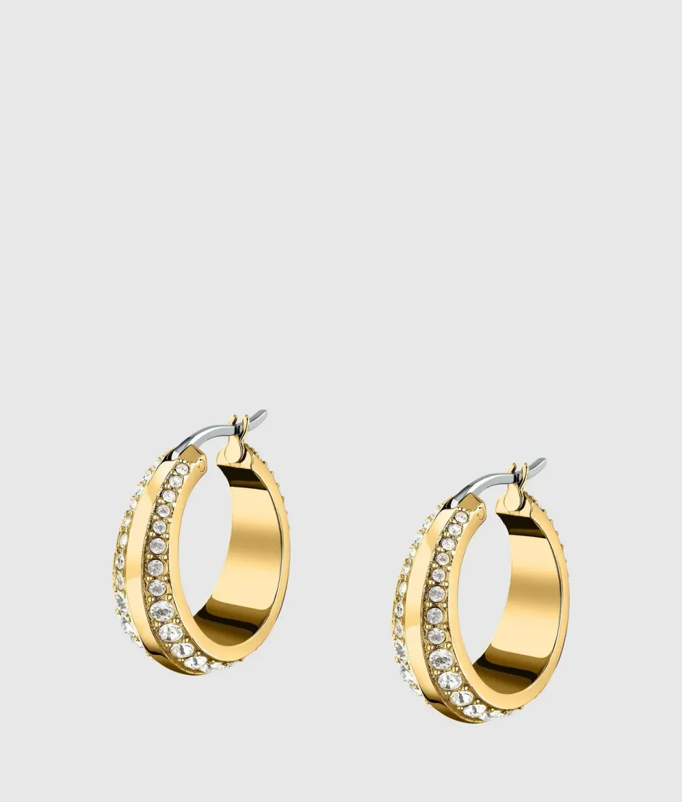Karl Lagerfeld Gold Crystal Ohrringe Creolen gold Kristall