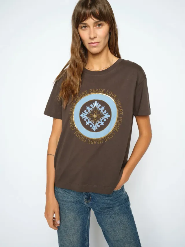 Mos Mosh MMAsli O-Neck Tee T-Shirt Port Royale Print