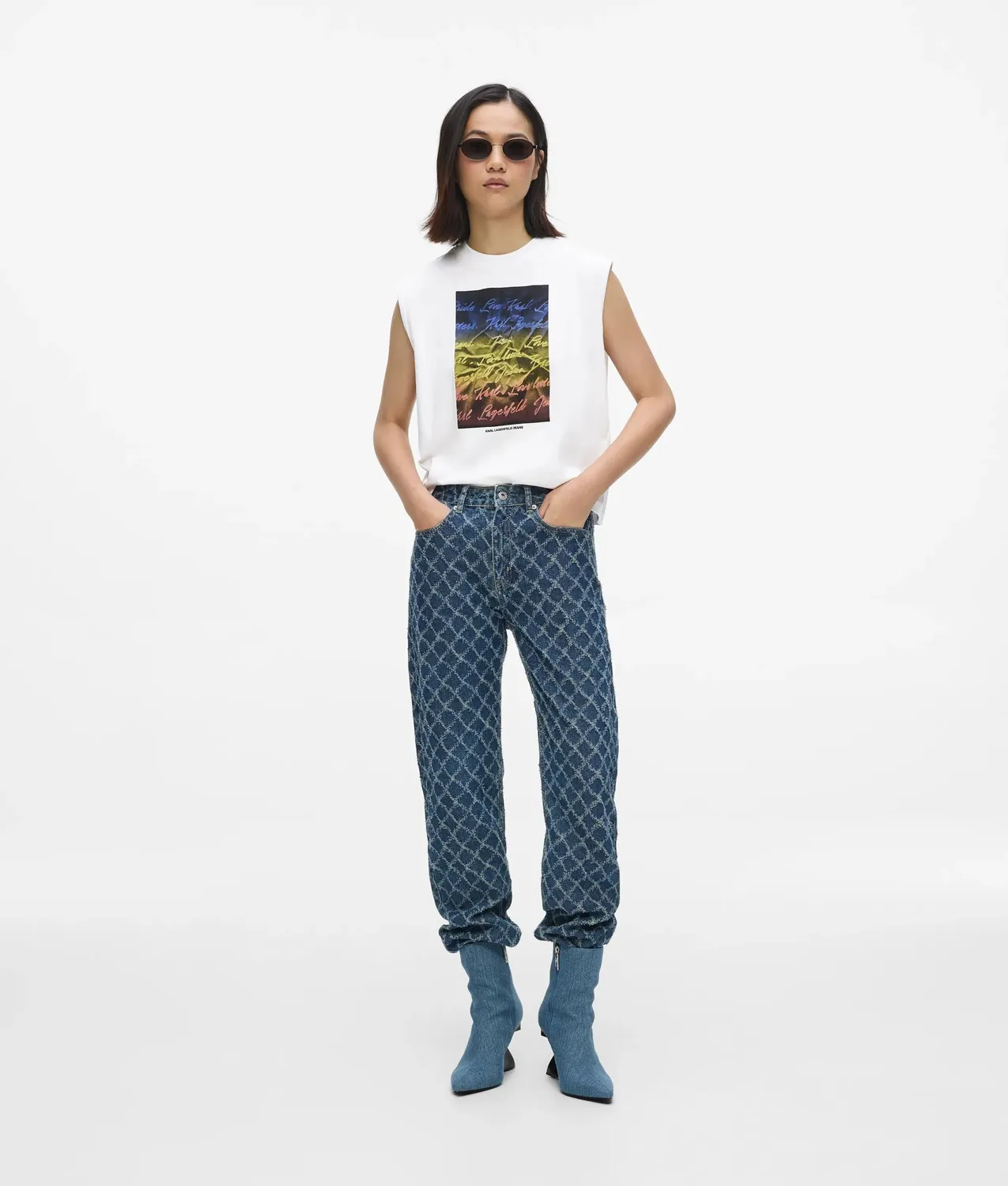 Karl Lagerfeld KL Jeans Love Letter Tank Top Bio-Baumwolle