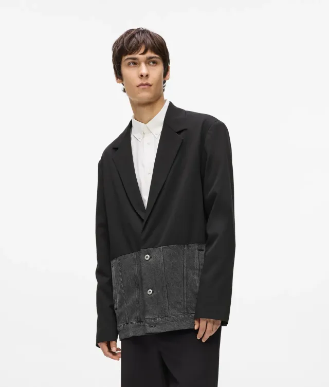 Karl Lagerfeld KL Jeans Denim Panel Blazer doppelreihig