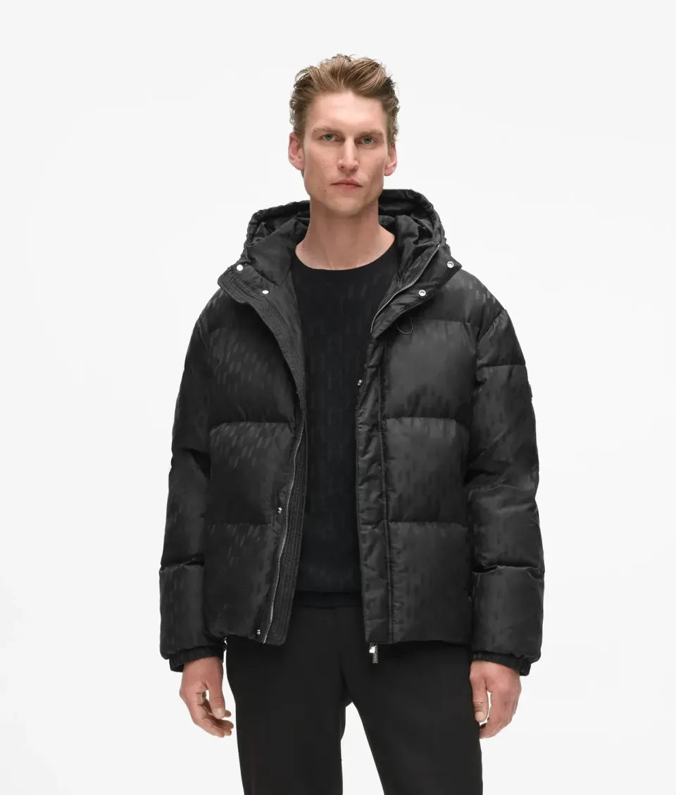 Karl Lagerfeld Monogram Puffer Jacke Kapuze Herren