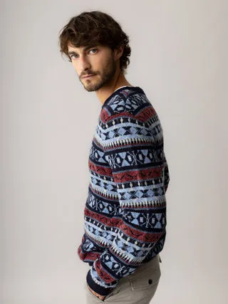 Mos Mosh Patterson Jacquard Strickpullover Retro Regular