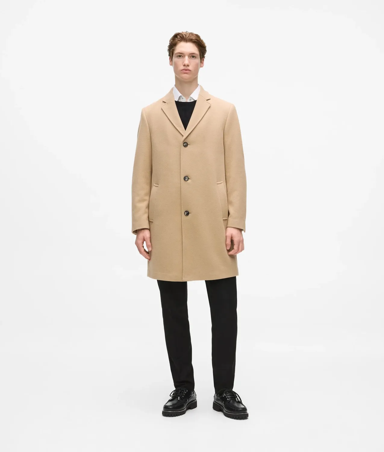 Karl Lagerfeld Wollmantel einreihig Wollmix lang