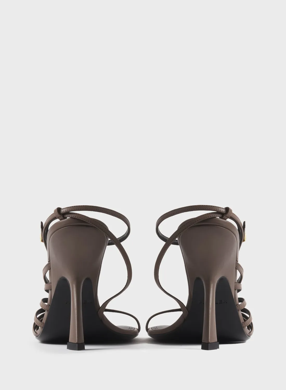 Mugler Knotted T-Strap Sandalen 105 Taupe