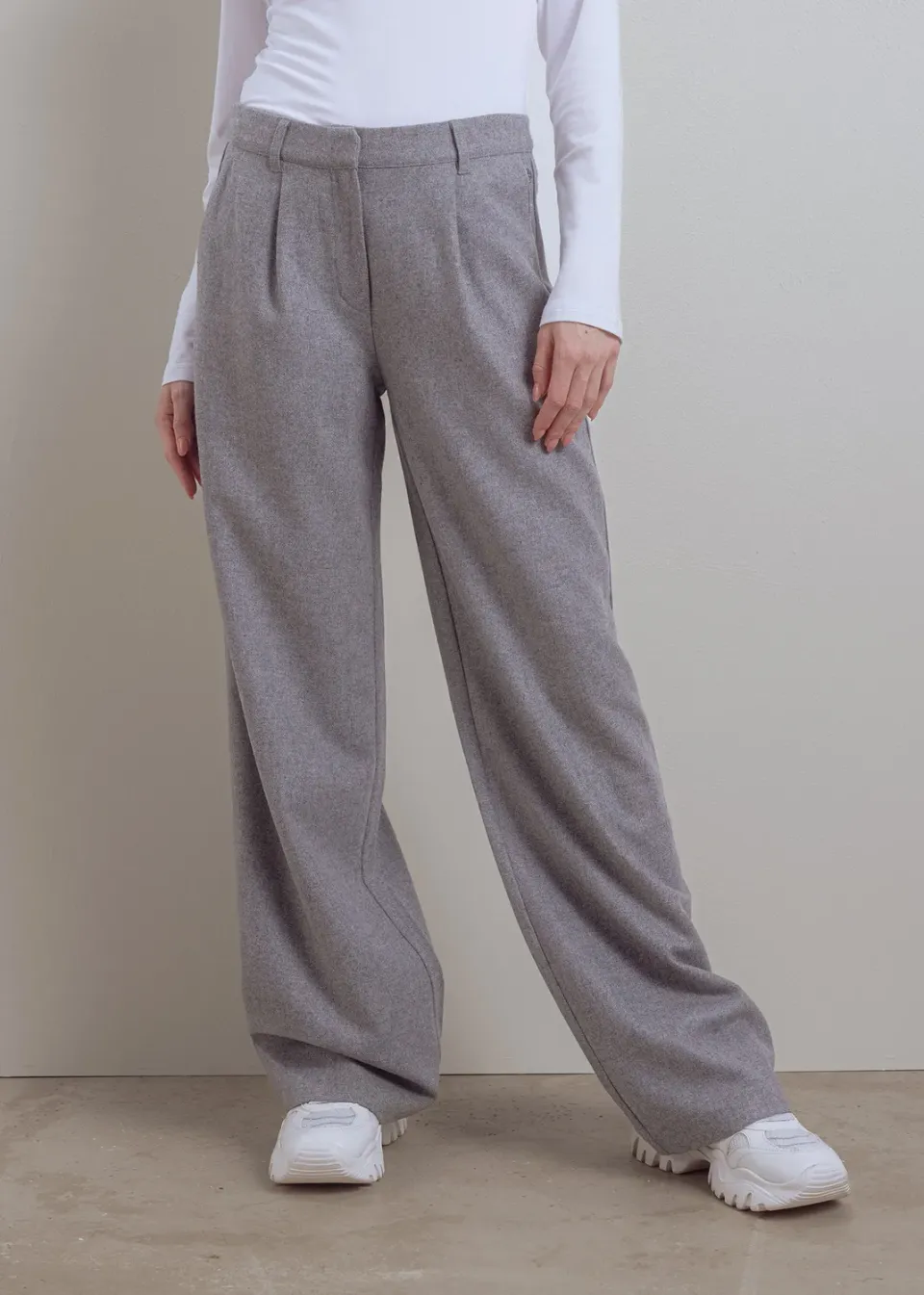 Senatex Bundfaltenhose Hose Silver Wolle weit Gr.34