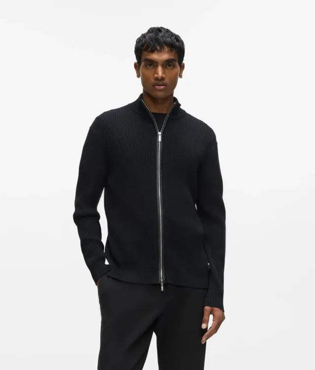 Karl Lagerfeld Strick-Cardigan Herren Wolle Zip