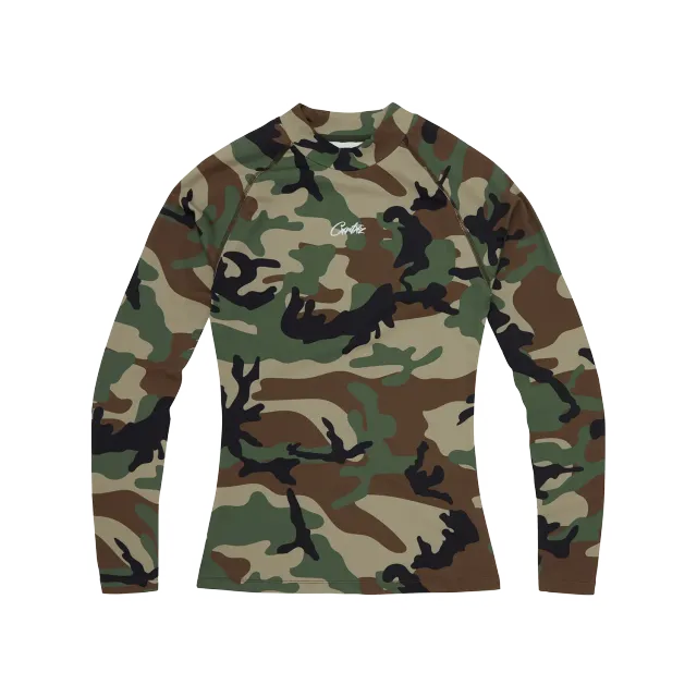 Corteiz Litework Compression Top Kompressionsshirt Woodland Camo slim