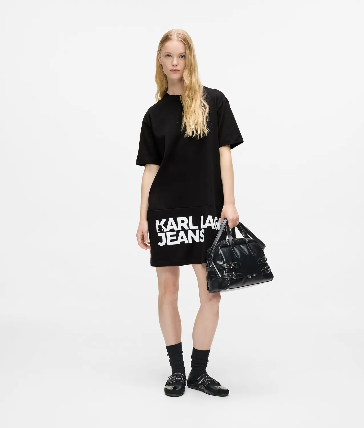 Karl Lagerfeld Jeans Logo T-Shirt-Kleid Bio-Baumwolle