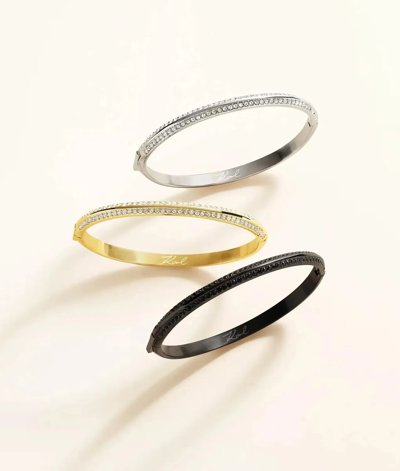 Karl Lagerfeld Gunmetal Crystal Armband One Size mit Kristallen