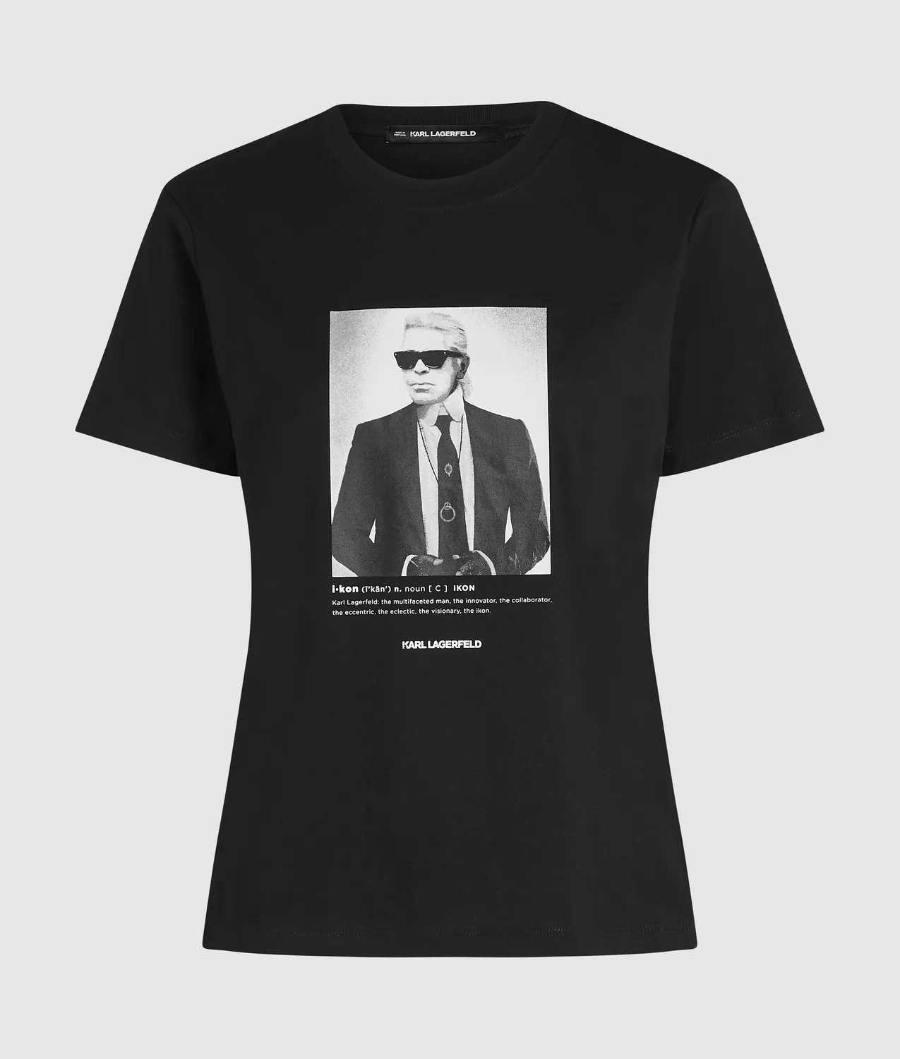 Karl Lagerfeld Portrait T-Shirt Baumwolle mit Choupette