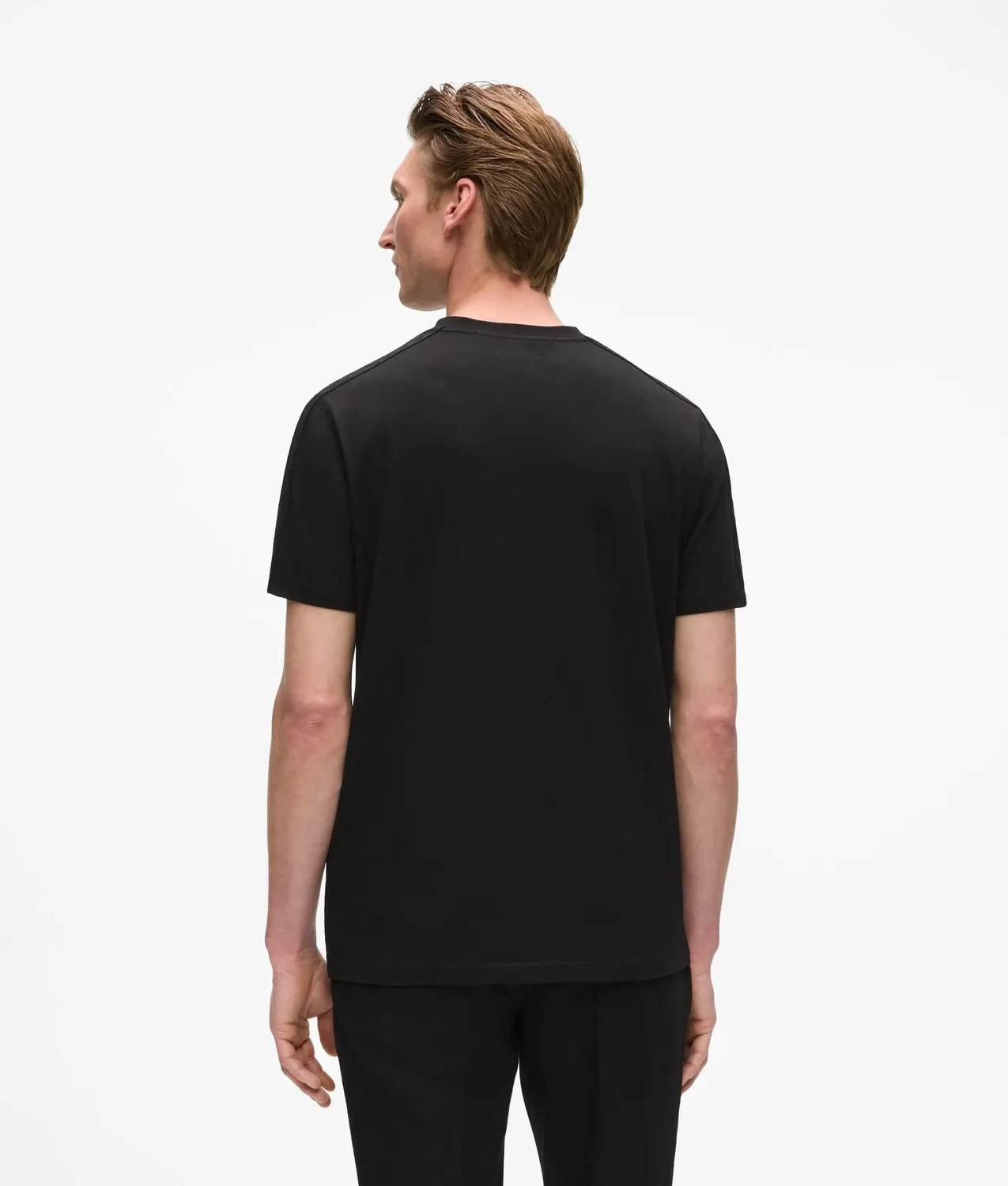 Karl Lagerfeld Monogram Sleeve Detail T-Shirt Herren schwarz