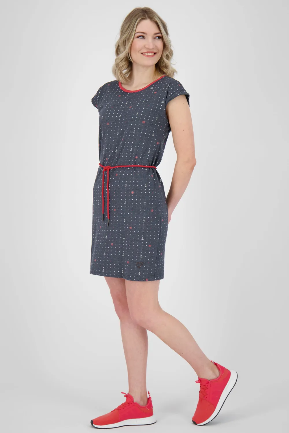 Alife & Kickin EllenAK B Kleid Dunkelblau Gemustert Gürtel