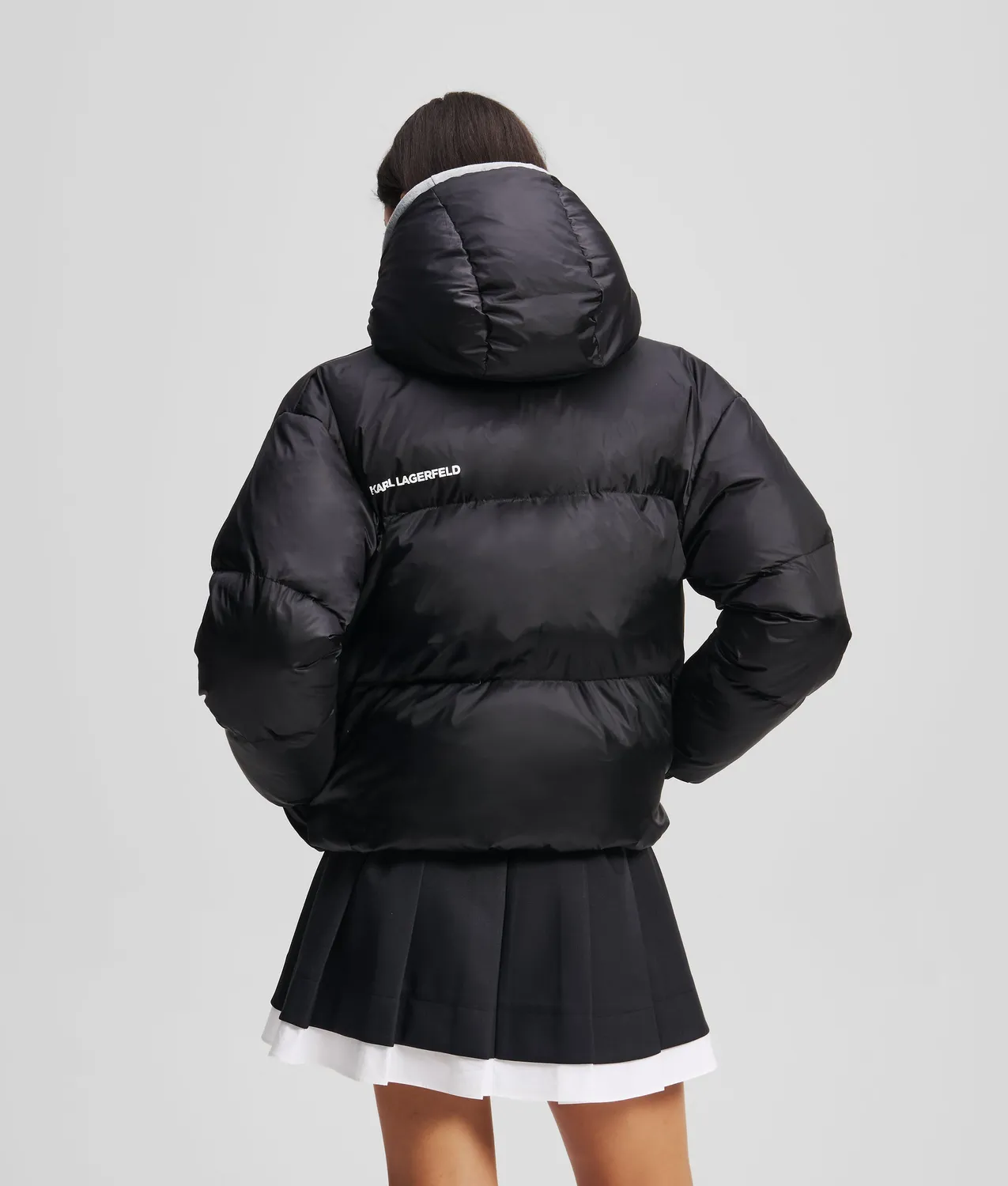 Karl Lagerfeld Ikon Pufferjacke Stepp wattiert mit Kapuze