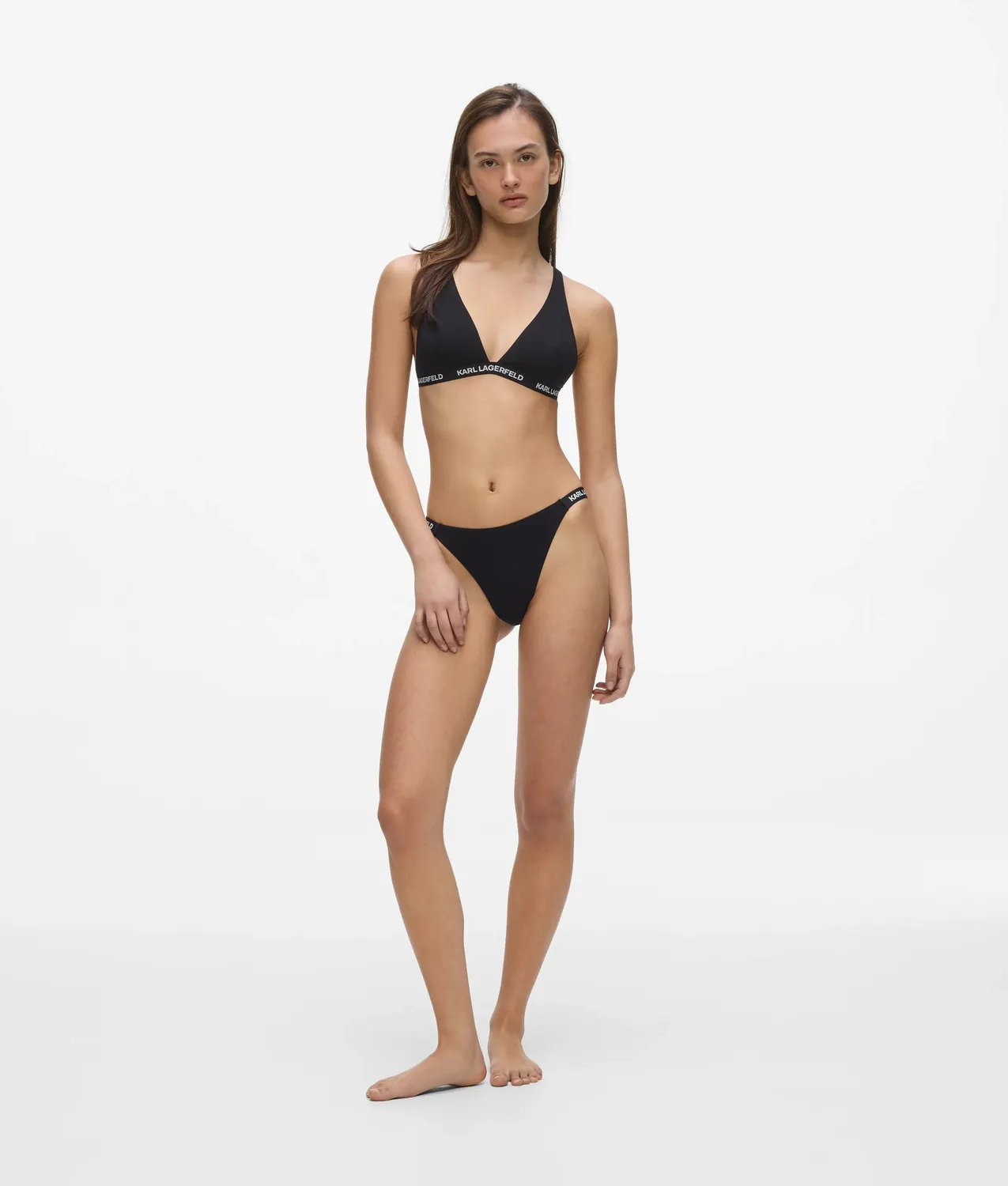 Karl Lagerfeld Logo Brazilian Slip M High-Leg