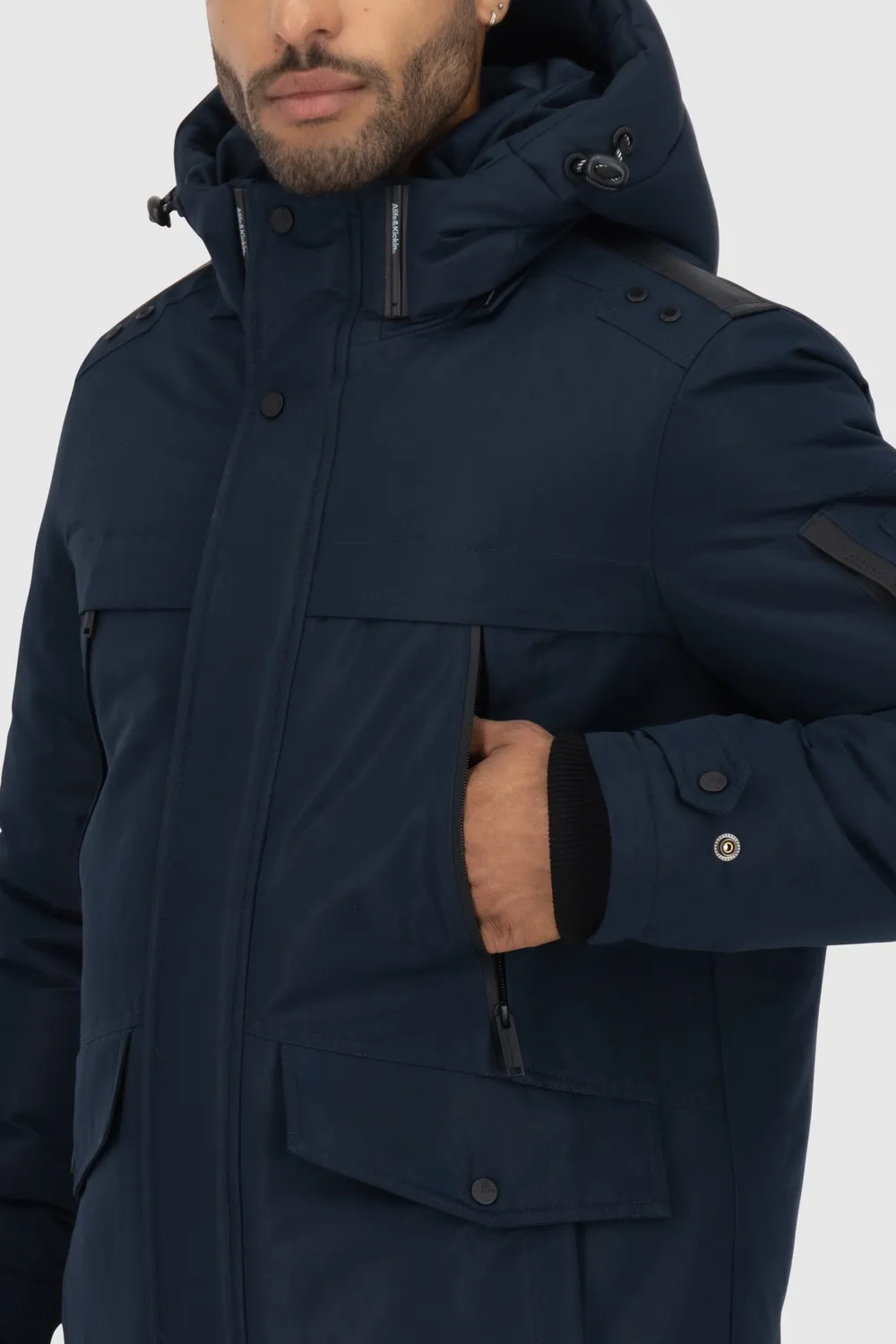 Alife & Kickin GeoffAK A Parka dunkelblau wasserabweisend