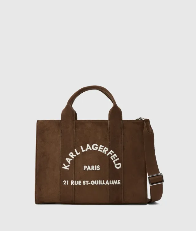 Karl Lagerfeld Rue St-Guillaume Tote Wildleder-Optik mittel